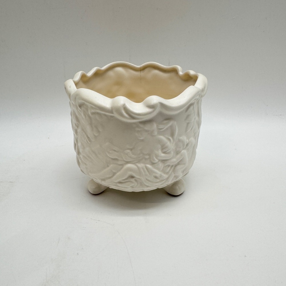 Vinatage Napco Cherub Planter 7029 White Footed Ceramic Pot Napcoware Japan